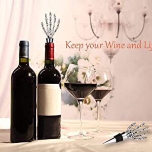 Wine Stopper Pack of 2, Ghost Hand Wine Stopper, Wine Stopper with Silicone Ring in the Middle Section, Strong Sealing, Widely Used. Keep the Wine Fresh and Reusable