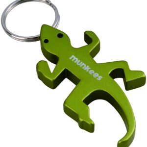 AceCamp Munkees Land Animal Bottle Opener Keychains, Mini Key Rings, Small Pocket-Sized Key Chains for Wine, Caps, Beer, Can & Bottlecaps - Lizard, Gecko