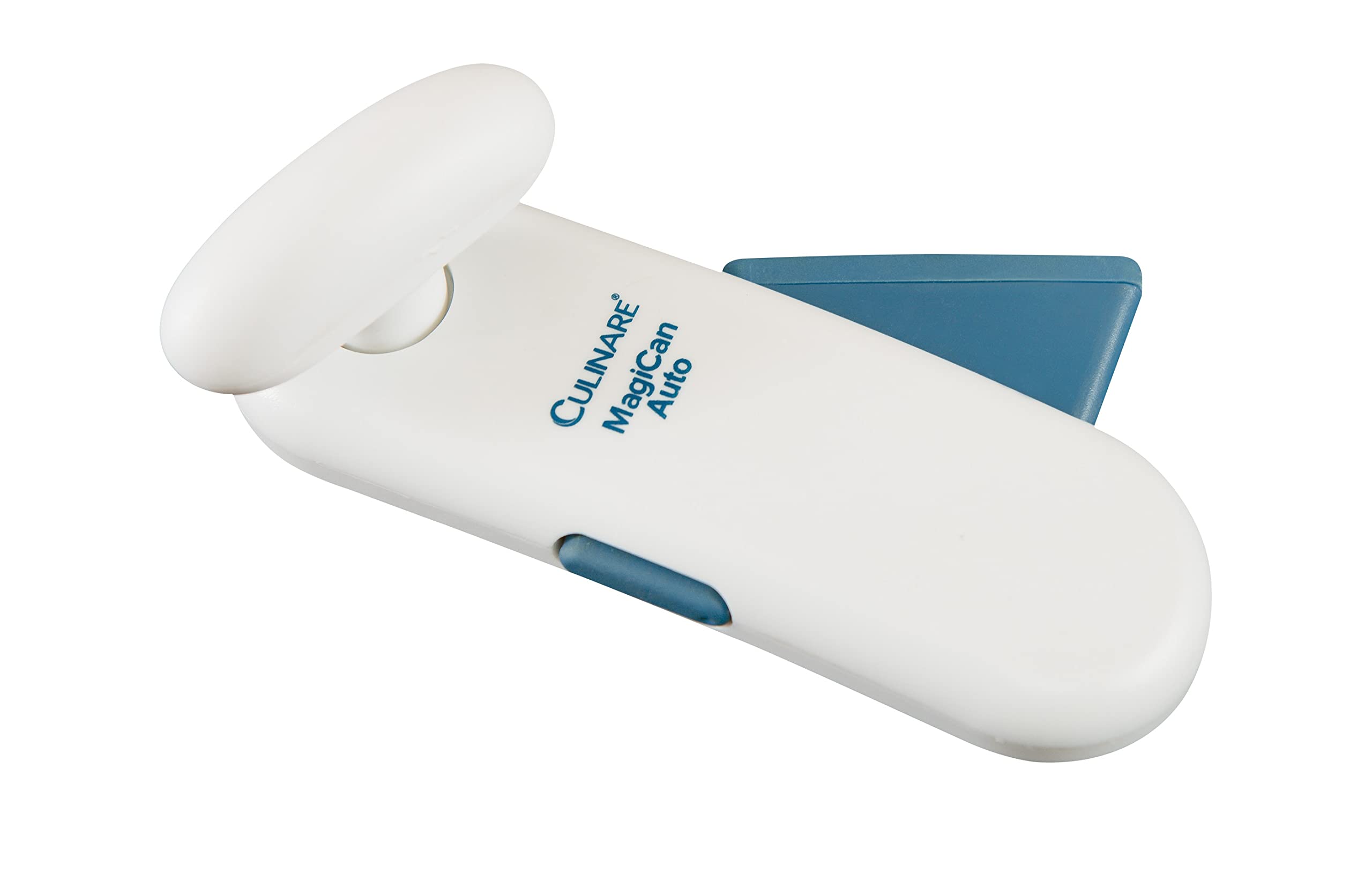 Culinare C10011 MagiCan Auto 2 Can Opener - Manual opener with a patented cutting system and a strong clamp mechanism for single-hand use, in white, 20 x 5 x 15 cm