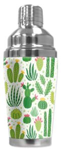 mugzie max 20 ounce stainless steel cocktail shaker - martini shaker with wetsuit cover - cactus
