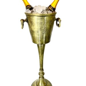 Floor Standing Rustic Champagne Bucket Distressed Look Wine Cooler Ice Gift Gold