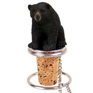 Black Bear Bottle Stopper