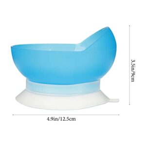 Scooper Bowl with Suction Cup Base Suction Bowl Spillproof Scoop Plate Round Scoop Dish Disabled Non‑Slip Tableware for Babies Disabled Patients Self-Feeding Aid