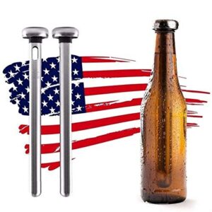 caplan coolers: stainless steel beer bottle chiller cooling sticks (set of 2)