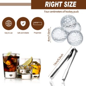 Funtery 12 Pieces Golf Ball Whiskey Chillers Glass Whiskey Rocks Gift Set for Men Reusable Whiskey Rocks Chilling Rocks with Plastic Box and Tongs for Cocktail Wine Husband Dad Boyfriend Brother Bar