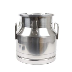 milk can with sealed lid, stainless steel milk transport cans wine pail bucket tote jug pot oil liquid storage barrel with 2 handles sealed silicone anti-leak ring lock belt 20l 5.28 gallon