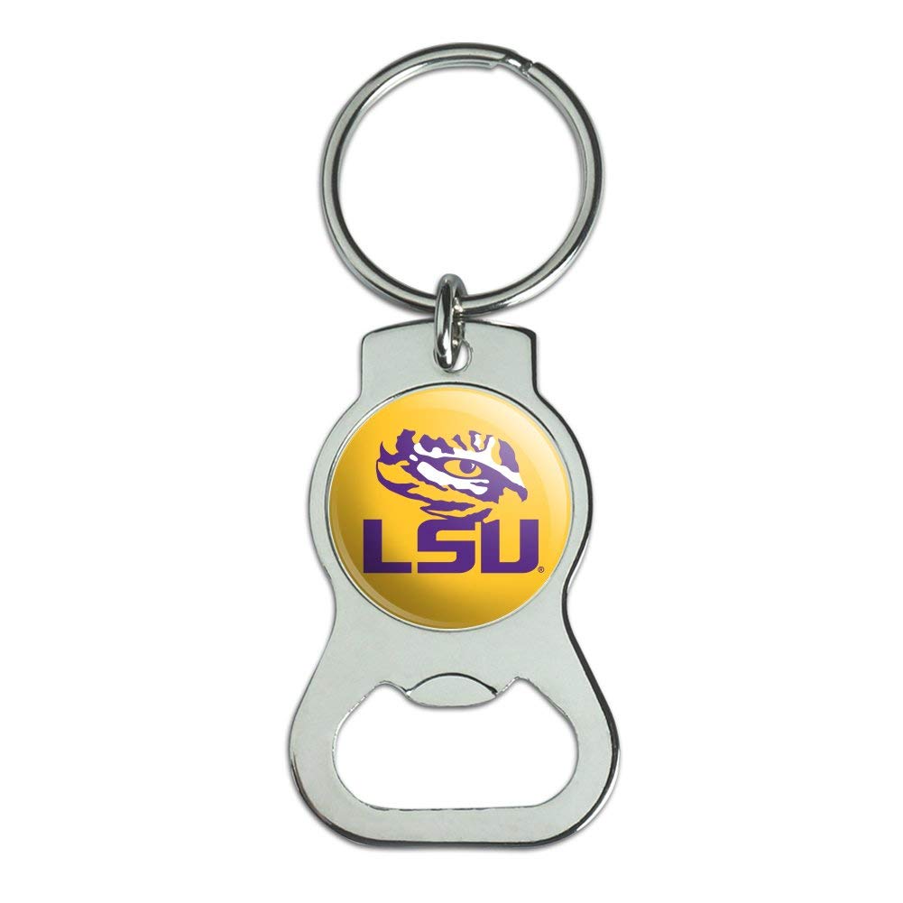 GRAPHICS & MORE LSU Tiger Eye on Yellow Keychain with Bottle Cap Opener