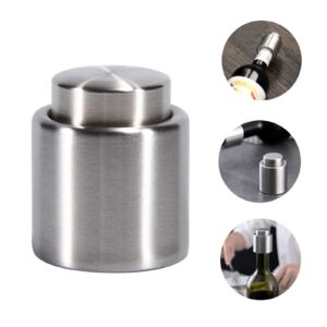 Wine Stopper Bottle Champagne Saver Plug Stoppers Silicone Funny Cute Reusable Stainless Steel for Wine Bottles, 2 Pack