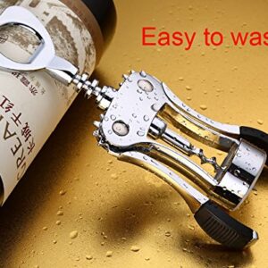 Wing Corkscrew Red Wine Bottle Opener,Zinc Alloy Stainless Steel Multifunction Beer Cap Opener Wine Bottle Stopper Opener