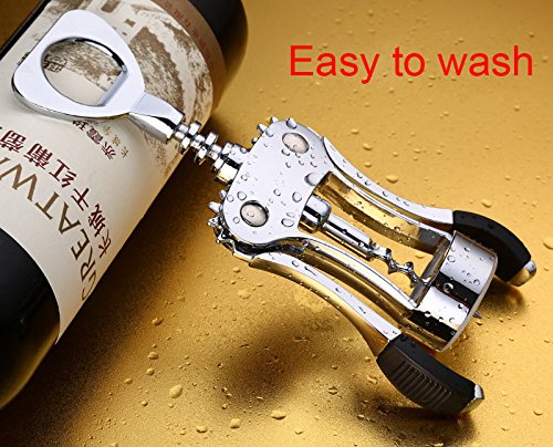 Wing Corkscrew Red Wine Bottle Opener,Zinc Alloy Stainless Steel Multifunction Beer Cap Opener Wine Bottle Stopper Opener