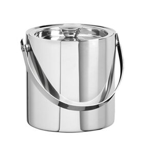 kraftware stainless steel collection 3 quart ice bucket, polished stainless-steel