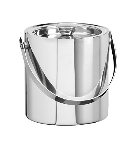 Kraftware Stainless Steel Collection 3 Quart Ice Bucket, Polished Stainless-Steel