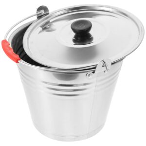 stobaza stainless steel bucket with lid and handle milk bucket dairy pail milk can tote jug ash bucket ranch milking bucket livestock care supplies 22cm