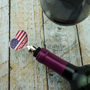 President Trump American Flag Heart Love Wine Bottle Stopper
