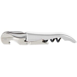 Pulltap's Double-Hinged Waiters Corkscrew, Wine Opener and Foil Cutter, Beer Bottle Opener, White