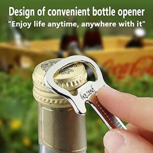 ARFUKA Bottle Opener Keychain Guitar Shaped Soda Beer Bottle Opener Keyring Novelty Beverage Bottle Opener Key Ring, Women Men Gift for Christmas and Birthday Silver