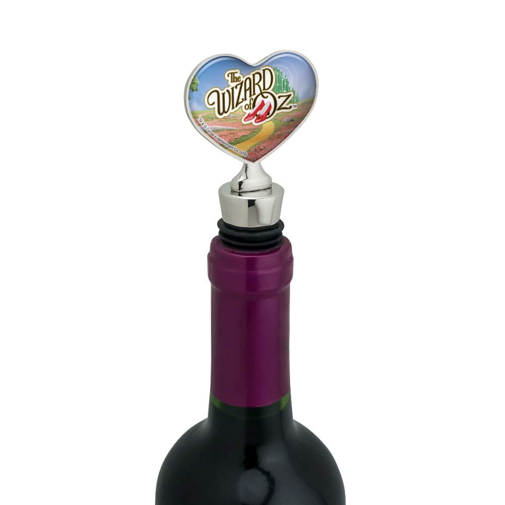 The Wizard of Oz Ruby Slippers Logo Heart Love Wine Bottle Stopper