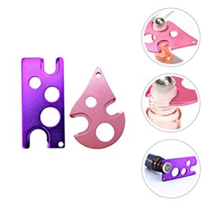 FOMIYES 2Pcs Essential Oil Bottle Opener Tool Key Corkscrew Tool Roller Balls Caps Remover Beer Can Opener for Remover Refillable Bottles Purple Pink