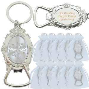 12 pcs personalized bottle opener wedding favor guest gifts keychains bulk recuerdos para boda llaveros