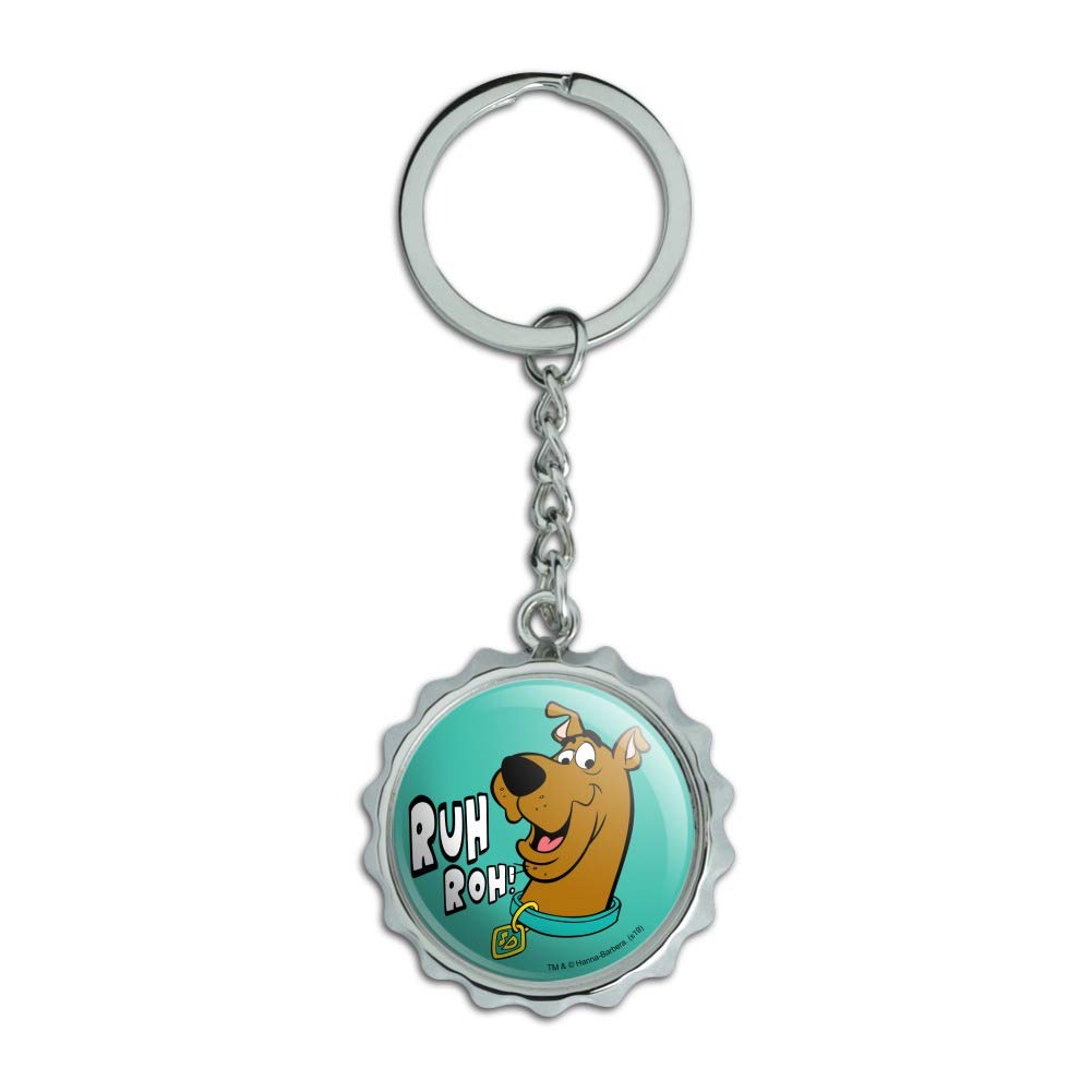 Scooby-Doo Ruh Roh Keychain Chrome Plated Metal Pop Cap Bottle Opener