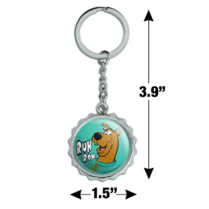 Scooby-Doo Ruh Roh Keychain Chrome Plated Metal Pop Cap Bottle Opener