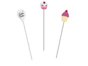 aoshang 3pcs stainless steel cake tester reusable metal cake probe cake testing needle home bakery muffin bread cake tester probe skewer pin needle kitchen baking assistant tool,7.5 inches