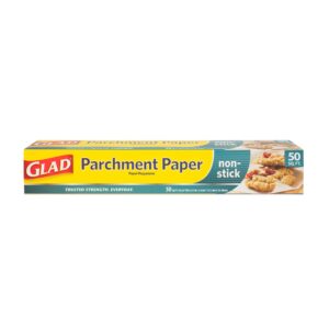 glad parchment paper for baking | rolled parchment paper for baking and food storage | 50 square feet white parchment baking paper from glad for everyday use