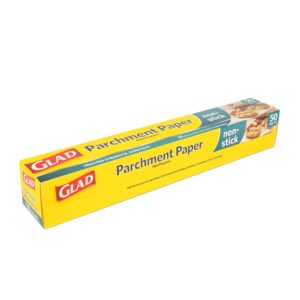 Glad Parchment Paper for Baking | Rolled Parchment Paper for Baking and Food Storage | 50 Square Feet White Parchment Baking Paper from Glad for Everyday Use