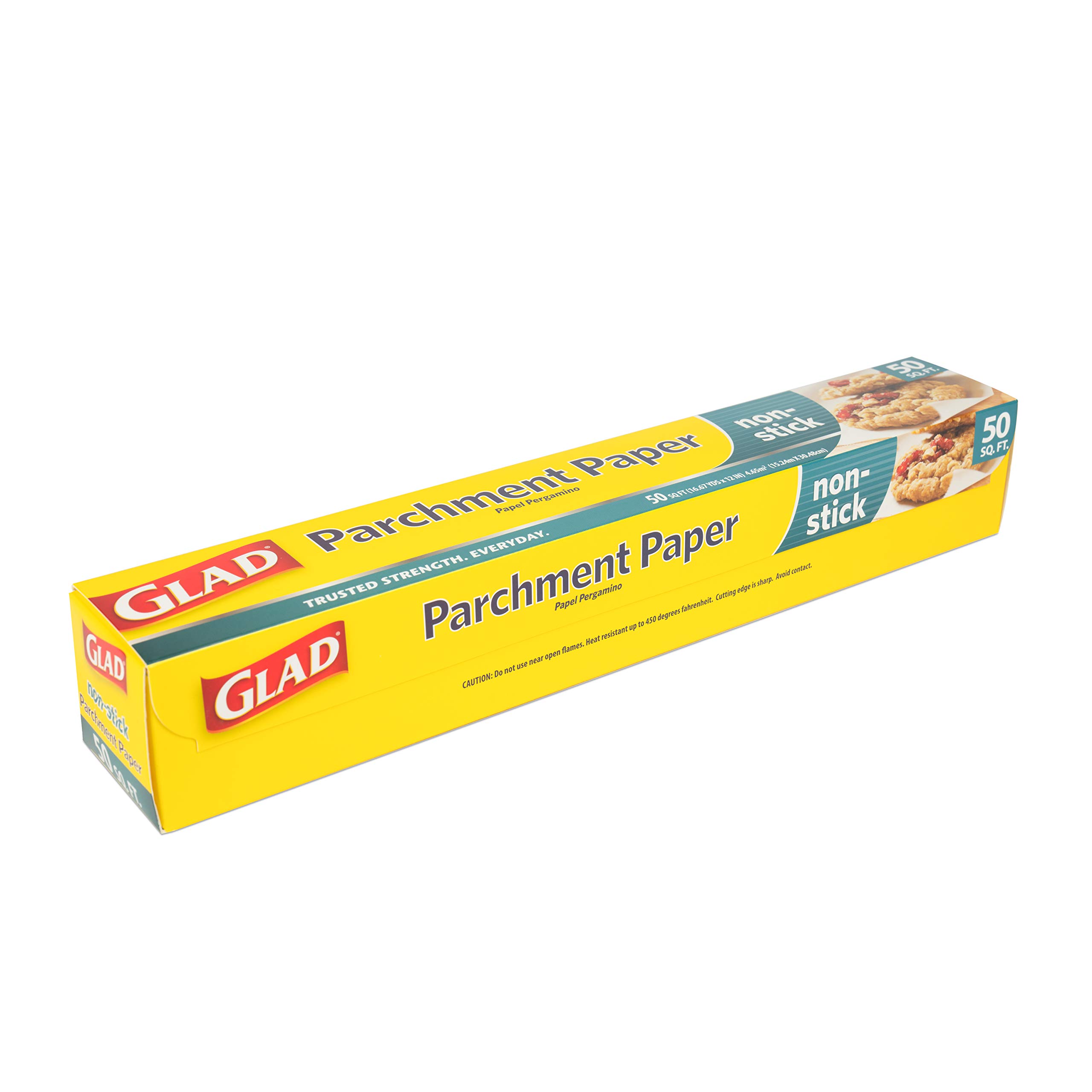 Glad Parchment Paper for Baking | Rolled Parchment Paper for Baking and Food Storage | 50 Square Feet White Parchment Baking Paper from Glad for Everyday Use