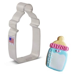 baby bottle cookie cutter, 4" made in usa by ann clark