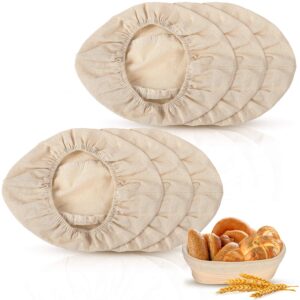 6 pieces 10 inch oval bread banneton proofing basket liner cloth cover natural rattan baking dough banneton proofing sourdough basket cloth liner bread baking supplies