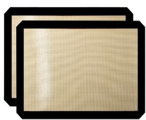 premium non stick silicone baking mats quarter sheet toaster oven liner small,set of 2 mats (size 8.5" - 11.5")