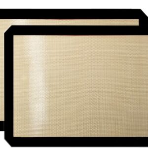 Premium Non Stick Silicone Baking Mats Quarter Sheet Toaster Oven Liner Small,Set Of 2 Mats (Size 8.5" - 11.5")