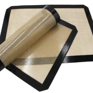 Premium Non Stick Silicone Baking Mats Quarter Sheet Toaster Oven Liner Small,Set Of 2 Mats (Size 8.5" - 11.5")