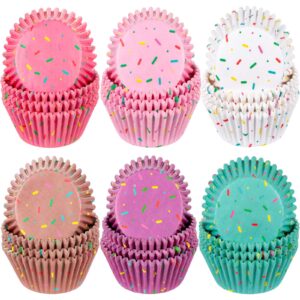 600 pieces christmas candyland party cupcake liners colorful paper baking cups cupcake wrappers wraps muffin case trays for christmas candyland donut party decorations (delicate color)