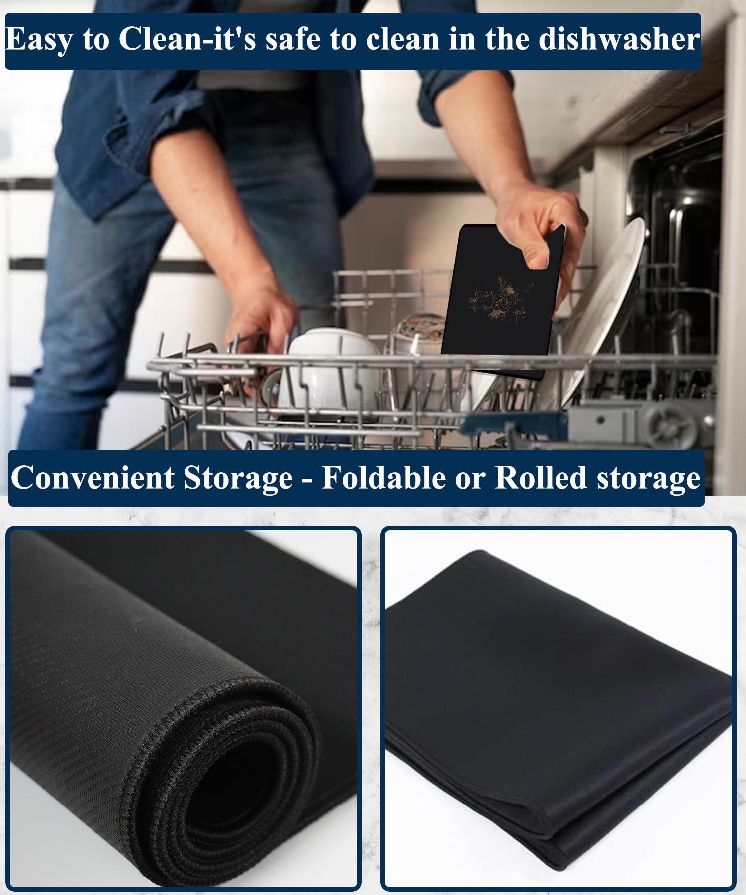 Stove Top Covers, Extra Large Stove Top Cover for Electric, Anti-Slip Waterproof Flat Top Oven Cover Mat Electric Cooktop Cover Protector,Ceramic Glass Stove Top Protector Mat 28.5" X 20.5" Black