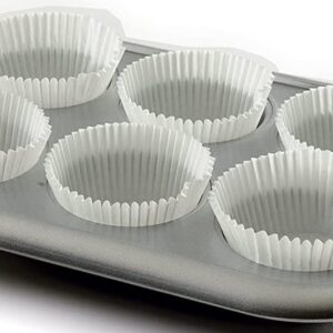 500 Jumbo Cupcake Muffin Liners 2 1/4" X 1 7/8" | Large Tall White Fluted Baking Cups Cupcake Liners