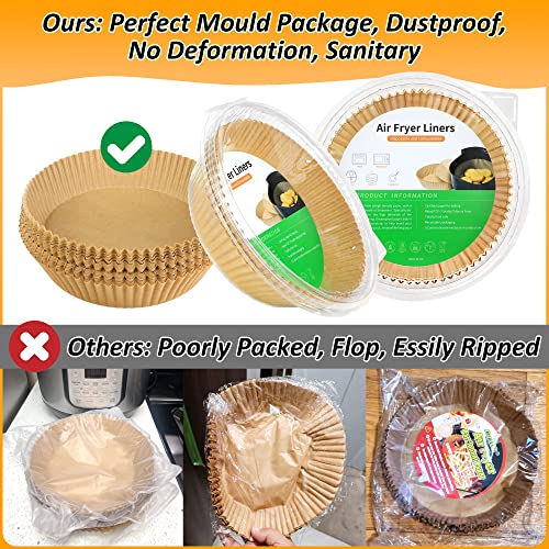 Air Fryer Liners 100PC, Disposable Air Fryer Paper Liners, Small Paper Liners for Air Fryer Basket, Non-stick, Water Oil-proof, Bowl-Shape Liner for Microwave, Non-Stick Air Fryer Liners Round 6.3Inch