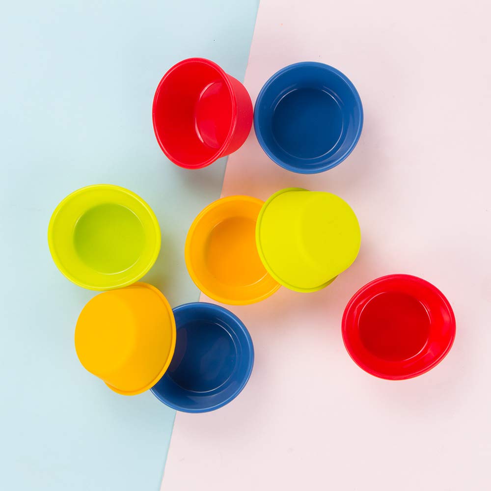 Webake Silicone Cupcake Baking Cups Set of 8, Air Fryer Muffin Pan Jumbo Muffin Liners Reusable Large Individual Muffin Tin, 3.5 Inch Mini Cake Pan Salad Dressing Container, BPA Free