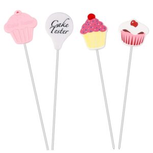 4 pcs cake tester, stainless steel cake testing needles reusable cake probe cake skewer needles for kitchen home baking tools stocking stuffers christmas gifts for bakers