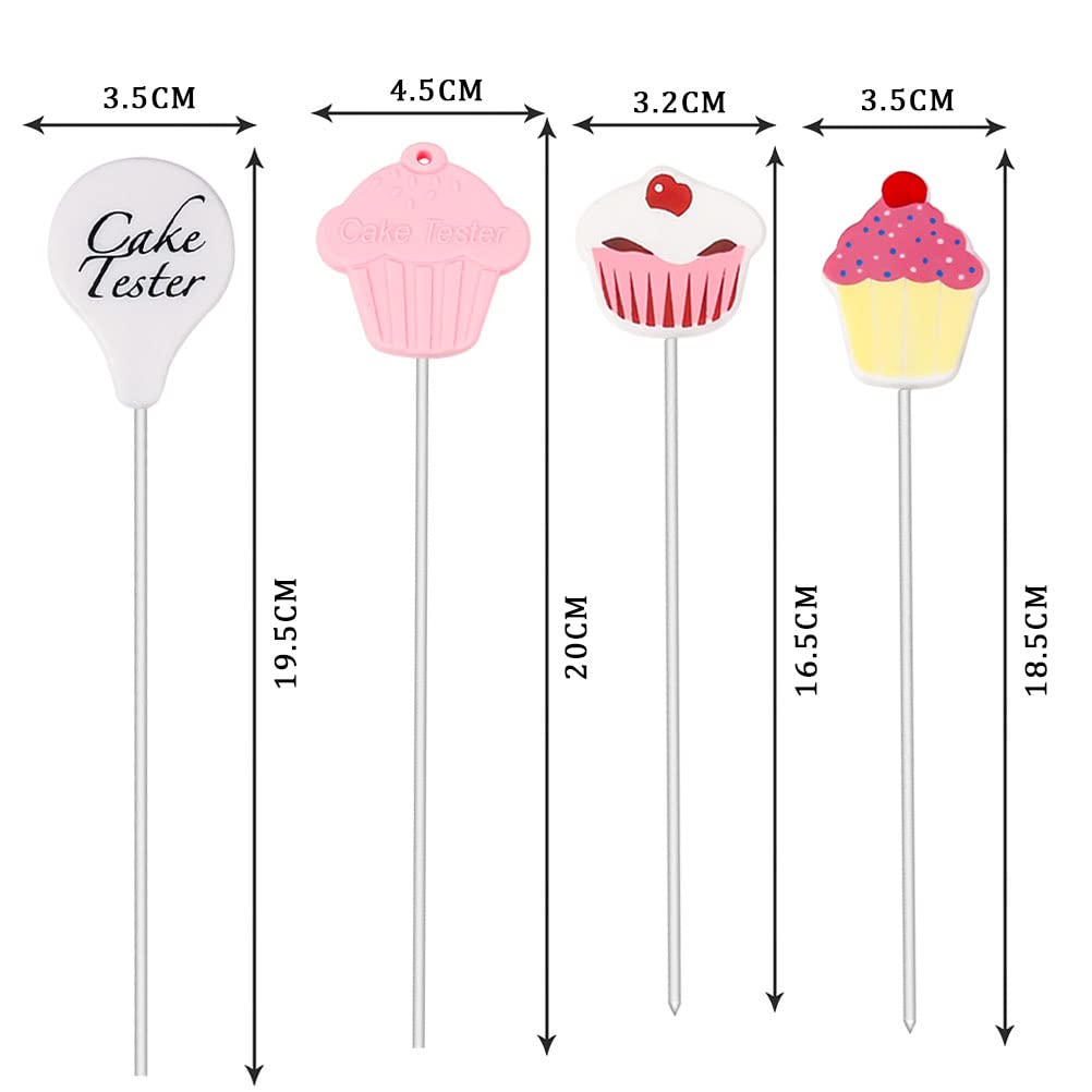 4 Pcs Cake Tester, Stainless Steel Cake Testing Needles Reusable Cake Probe Cake Skewer Needles for Kitchen Home Baking Tools Stocking Stuffers Christmas Gifts for Bakers