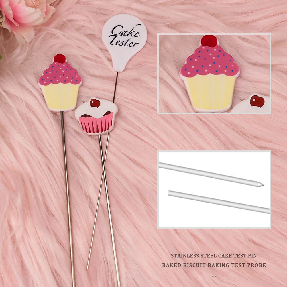 4 Pcs Cake Tester, Stainless Steel Cake Testing Needles Reusable Cake Probe Cake Skewer Needles for Kitchen Home Baking Tools Stocking Stuffers Christmas Gifts for Bakers