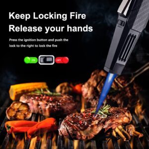 JETPRO Butane Torch Lighter One-Hand Operation Lighter with Adjustable Jet Flame Kitchen Cooking Torch (Butane Gas Not Included) (Black)