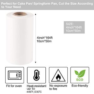 Cake Pan Liner, Nonstick Cake Pan Side Liner/Baking Parchment Paper Liner Roll for Cake Pan, Springform Pan (4in x 164ft)