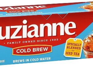 Luzianne Cold Brew Black Tea Bags, Family Size, Unsweetened, 22 Count Box, Specially Blended for Cold Brew in Water, Clear & Refreshing Home Brewed Southern Iced Tea