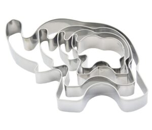 4 pcs set cute elephant shaped stainless steel cake fondant cookie mold cutters