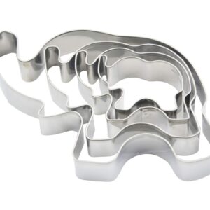 4 PCS Set Cute Elephant Shaped Stainless Steel Cake Fondant Cookie Mold Cutters