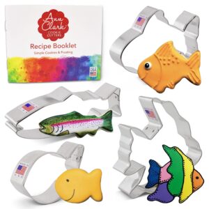 fish cookie cutters 4-pc. set made in the usa by ann clark, cute fish, goldfish, angel fish, trout