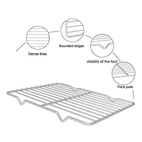 Linkidea Metal Grate Cooling Rack Pack of 2, Stainless Steel Baking Cooling Rack Rectangle 8'' x 10'', Oven Safe Grid Wire Racks for Roasting Disposable Pan