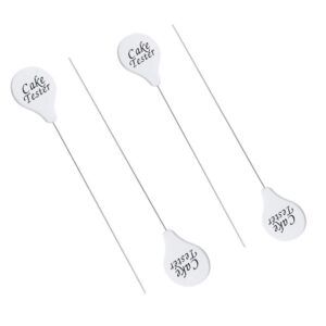 hikali cake tester for baking, cake tester needle reusable long cake testers metal pin sticks for cake bread pastry biscuit cookie muffin pick 7.5inch 4 pack